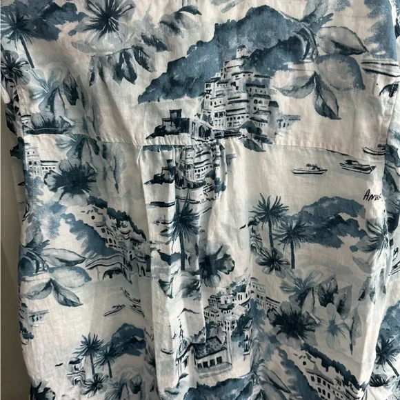 Cynthia Rowley Coastal Scene Button Down Shirt - Picture 4 of 6